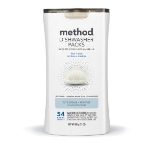 Method dishwasher packs - free + clear, 54 ct