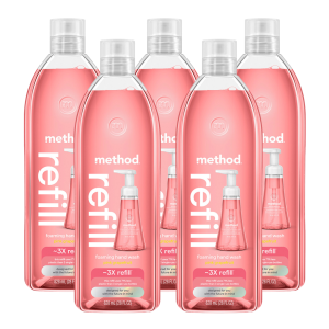 Method pink grapefruit foaming hand wash refill 5-count bundle, 140 oz
